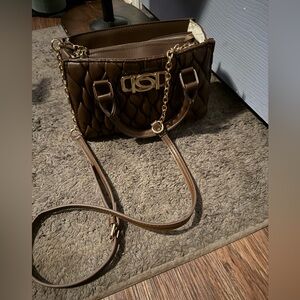 Bebe brown Satchel crossbody purse.